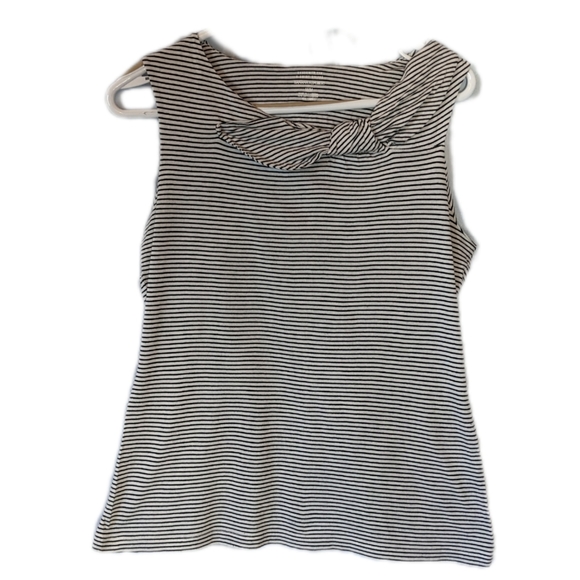 Banana Republic Striped Tank with Bow black and white size medium - Picture 1 of 7